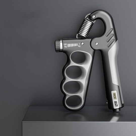 Adjustable Arm Muscle Strengthening Device Hand Grip 5-100kg Specifications Electronic Counter Gray