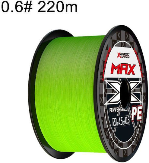 0.6 220m 12 Strands Braided Fishing Line Bait Extra Strong Pe Green