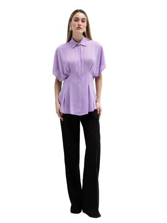 Short Sleeve Women's Shirt Lilac