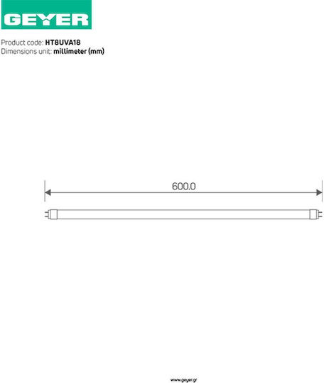 Geyer Fluorescent Lamp T8 Uv-a Bl365 18w