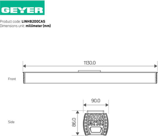 Geyer Panou LED 200W cu Lumină Albă Naturală 4000K