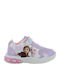 Frozen Παιδικά Sneakers Ανατομικά με Σκρατς & Φωτάκια Λιλά