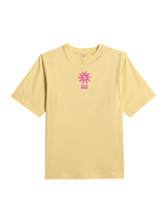 4F Παιδικό T-shirt Κίτρινο