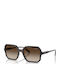 Vogue Unisex Sunglasses with Brown Horn-Rimmed Frame and Brown Lens