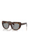 Prada Women's Sunglasses with Brown Tartaruga Horn-Rimmed Frame and Gray Lens PRD07S 20D50Q