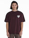 Herrenblusen Kurzarm T-Shirts Burgundisch