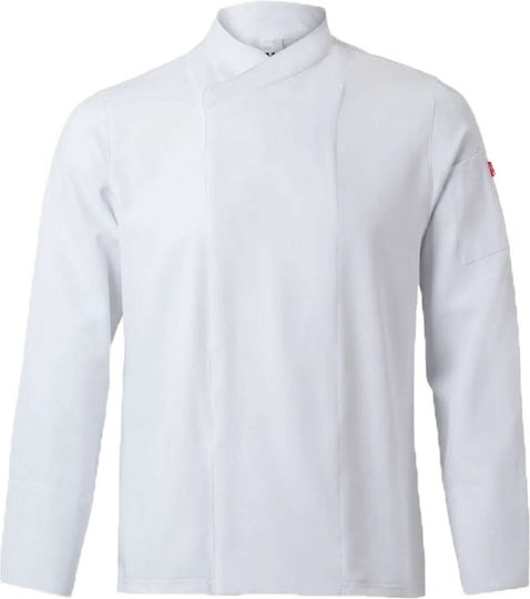 Velilla Σακάκι Σεφ 100% Microfiber Λευκό με Μακρύ Μανίκι