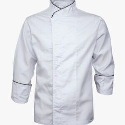 ForShoes Chef Jacket Male White with Long Sleeve