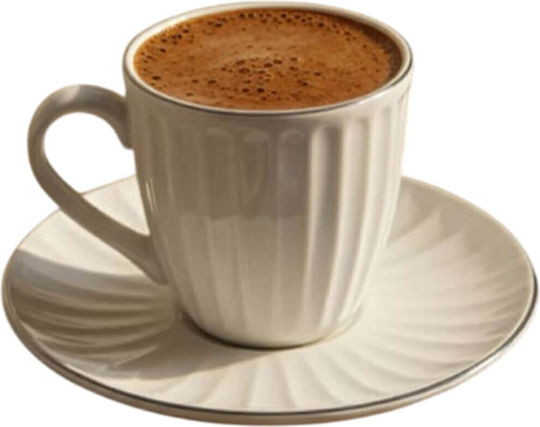 Hermia Set Cesti Maro Din Porțelan Alb 60ml 12 Bucăți