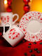 Hermia Set Coffee Cups Made of White Porcelain 4 Pieces