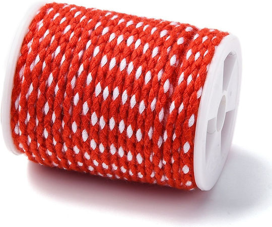 Baumwoll-Schnürsenkel 1,5 mm Rot-Weiß 4 Meter