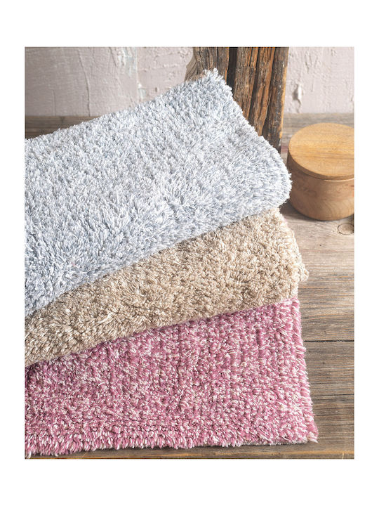 Rythmos Bath Mat Cotton 120-200-205 Pink-White 50x80cm