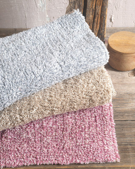 Rythmos Bath Mat Cotton 120-200-205 Pink-White 50x80cm