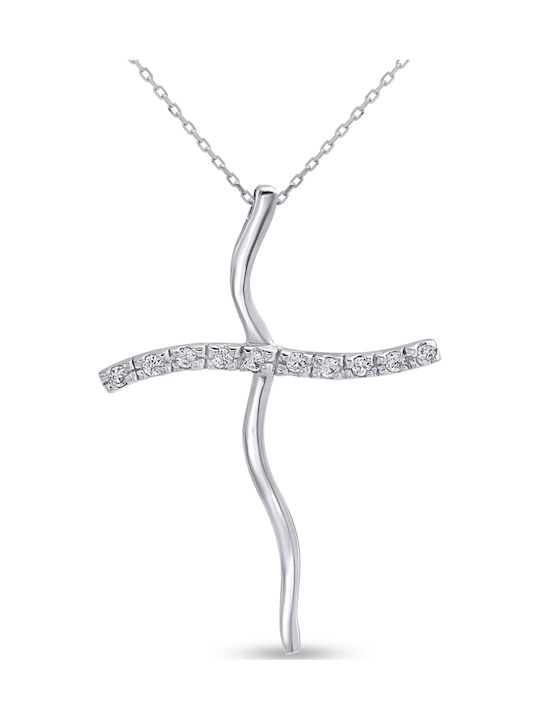 Ortaxidis White Gold Cross 14K with Chain