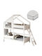 Kids Bed Bunk Single with Mattress White 90x190cm
