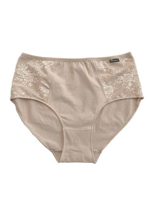 Damen-Slips Mit Spitze Beigen