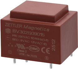 Трансформатор Pcb 230v 1.5va 1x9v Ztl 01.090.0292 15 Броя