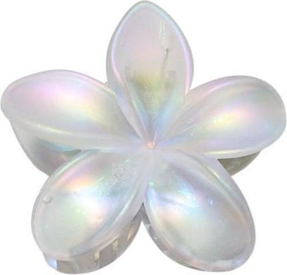 White Matte Flower Shape Hair Clip 525748-7-White