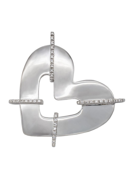 Savvas Design Charm with Stones from White Gold 14K with Zircon AMEN00134
