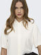 Long Sleeve Women's Linen Shirt White
