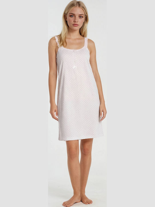 Pink Label Summer Women's Nightgown Pink Geo