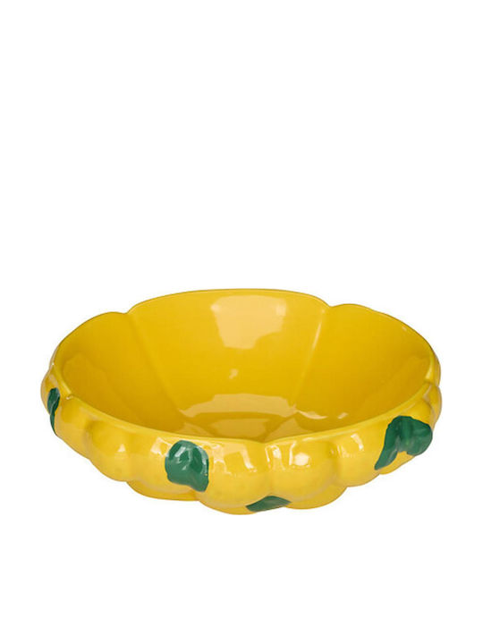 Atmosphera Ceramic Yellow Fruit Bowl 25x25x8cm