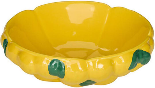 Atmosphera Bol De Fructe Ceramic Galben 25x25x8cm