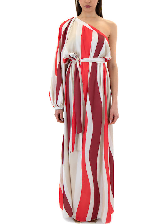 Moutaki Satin Evening Dress Ecru