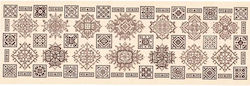 Grafitec Nähzubehör Stickerei Stampa Traübersa Traditionelle Geometrische Muster Stoff Knossos Beige Gold 100cm X 100cm Stück