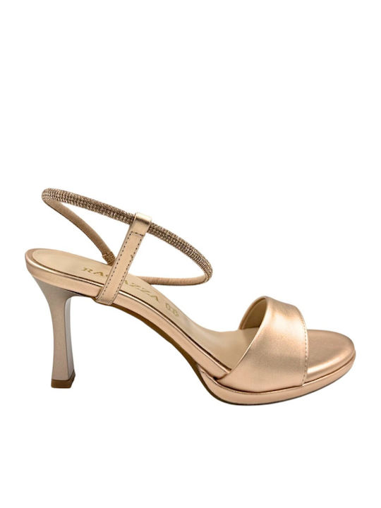 Ragazza Anatomic Leather Sandals with Strass Gold