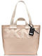 Stoff Damen Schulter Tasche Beige