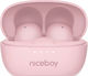 Niceboy Podsie 4 Pop In Ear Bluetooth Безжични Слушалки с Устойчивост на Изпотяване и Калъф за Зареждане Розови