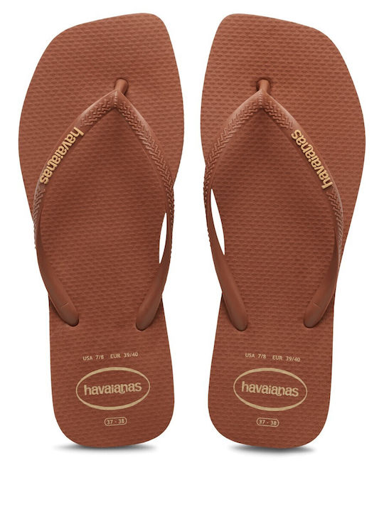 Havaianas Square Logo Pop Up Flip Flops Καφέ