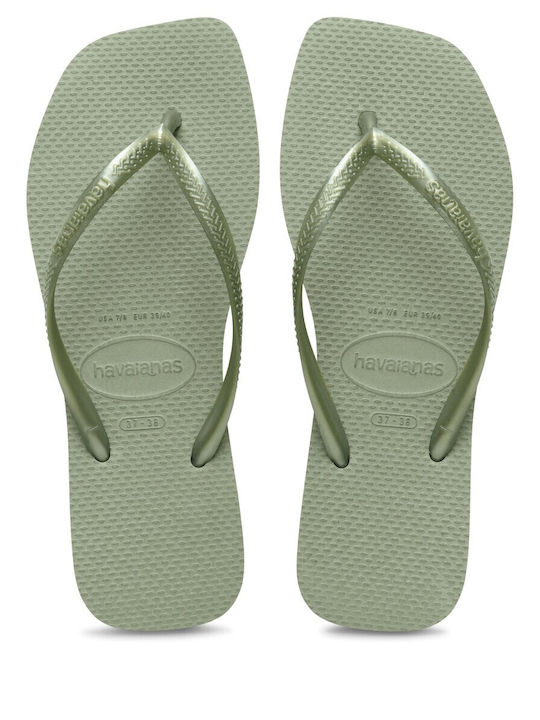 Havaianas Slim Square Flip Flops in Green Colour