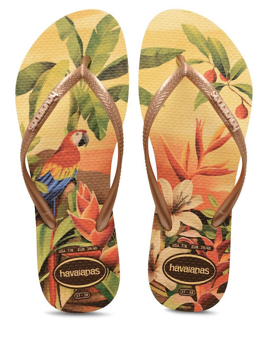Havaianas Slim Tropical Σαγιονάρες σε Κίτρινο Χ...