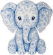 Elephant Printed K1026 22cm Sky Blue