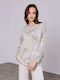 Celestino Cardigan Pentru Femei Strass Animal Print Gri