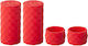 Enlee E22805 4 Pieces Set Road Bike Handlebar Strap Base Anti Slip Lever Strap Fixing Ring Red