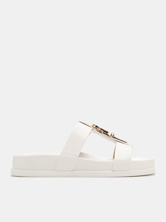 Sandale Casual Damă Flatforme Albe