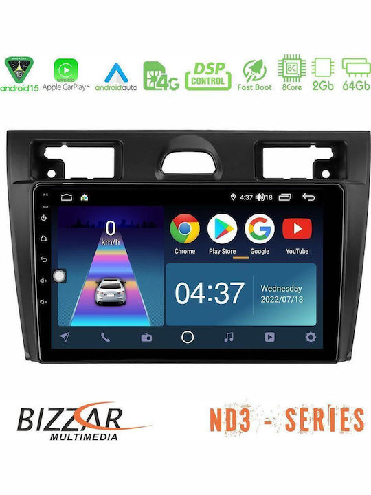 Bizzar Car Audio System for Ford Fiesta / Fusion 2006-2008 with Touch Screen 9" Bluetooth USB Wi-Fi GPS Apple CarPlay Android Auto