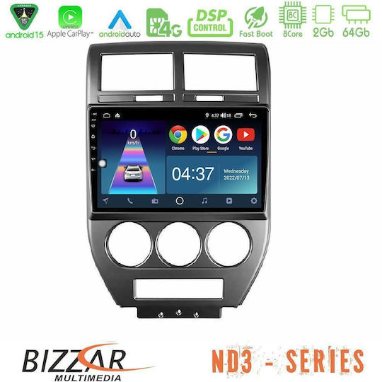Sistem Audio Auto pentru Jeep Compass / Patriot 2007-2008 (Bluetooth/USB/Wi-Fi/GPS/Apple CarPlay/Android Auto) cu Ecran Tactil 10"