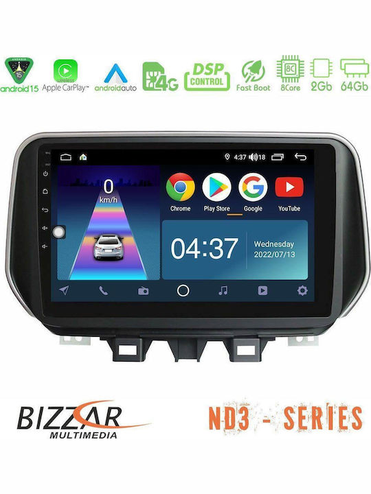 Bizzar Автомобилна Аудио Система За Hyundai iX35 2018-2020 Bluetooth USB Вграден Wi-Fi GPS Apple CarPlay Android Auto С Touch Screen 10"