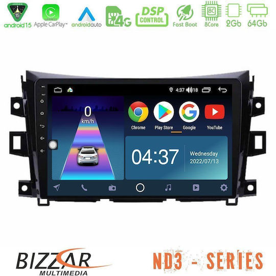 Bizzar Car Audio System for Nissan Navara NP300 2016-2022 Bluetooth USB Wi-Fi GPS Apple CarPlay Android Auto with 9 Inch Touch Screen
