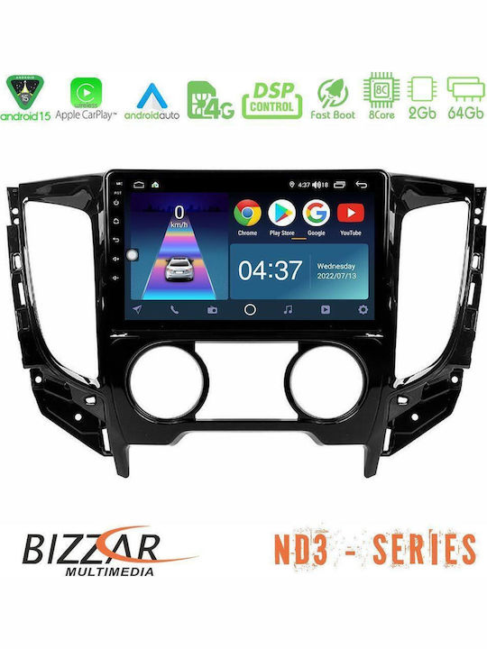 Bizzar Car Audio System for Fiat Fullback Mitsubishi L200 2016 with A/C Bluetooth USB WiFi GPS Apple CarPlay Android Auto with 9 Inch Touch Screen