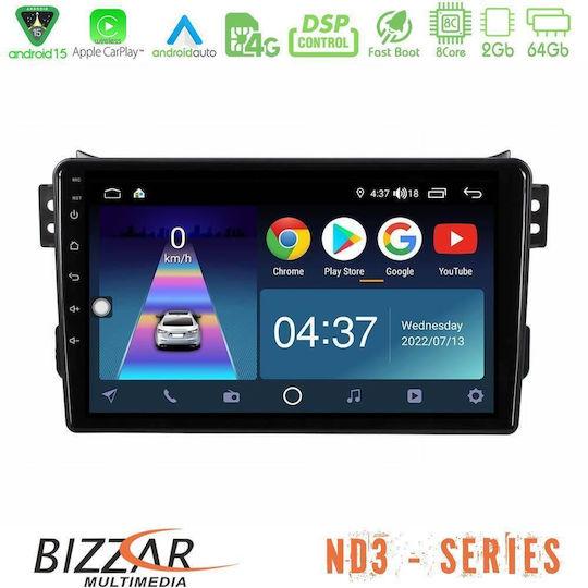 Bizzar Car Audio System for Opel Agila Suzuki Splash 2008-2014 Bluetooth USB WiFi GPS Apple CarPlay Android Auto with 9" Touch Screen