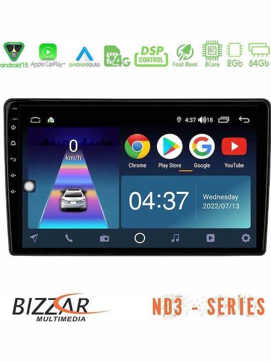 Bizzar Car Audio System for Alfa Romeo Mito 2008-2014 Bluetooth USB WiFi GPS Apple CarPlay Android Auto with 9" Touch Screen