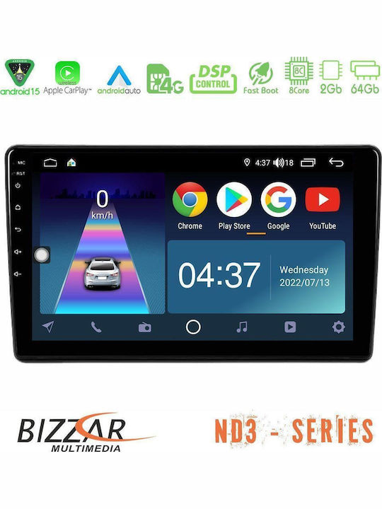 Bizzar Car Audio System for Peugeot Partner / Partner Tepee Citroen Berlingo 2008-2018 (Bluetooth/USB/WiFi/GPS/Apple CarPlay/Android Auto) with 9" Touch Screen