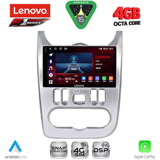 Lenovo Ηχοσύστημα Αυτοκινήτου για Renault Logan Dacia Duster / Logan / Sandero 2006-2012 (Bluetooth/USB/WiFi/GPS/Apple-Carplay/Android-Auto) με Οθόνη Αφής 9"