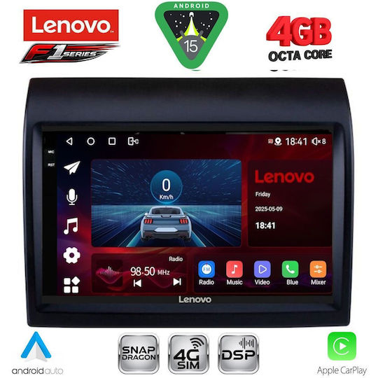 Lenovo Ηχοσύστημα Αυτοκινήτου για Peugeot Boxer Fiat Ducato Citroen Jumper 2011-2021 (Bluetooth/USB/WiFi/GPS/Apple-Carplay/Android-Auto) με Οθόνη Αφής 9"