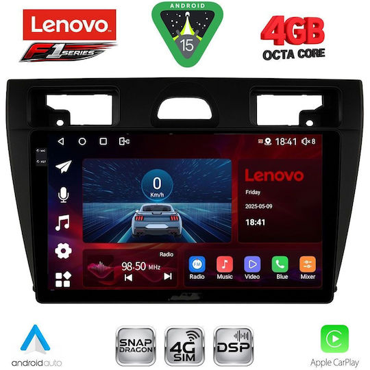 Lenovo Car Audio System for Ford Fiesta 2005-2008 Bluetooth USB WiFi GPS Apple CarPlay Android Auto with 9" Touch Screen